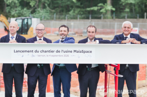 Yohann Leroy MaiaSpace, Sébastien Lecornu Premier Ministre, Hervé Morin Président Région Normandie, Christophe Bruneau CEO d'ArianeGroup